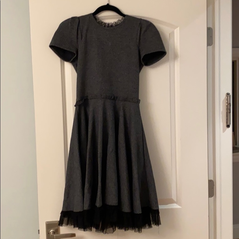 RED VALENTINO gray and black houndstooth dress